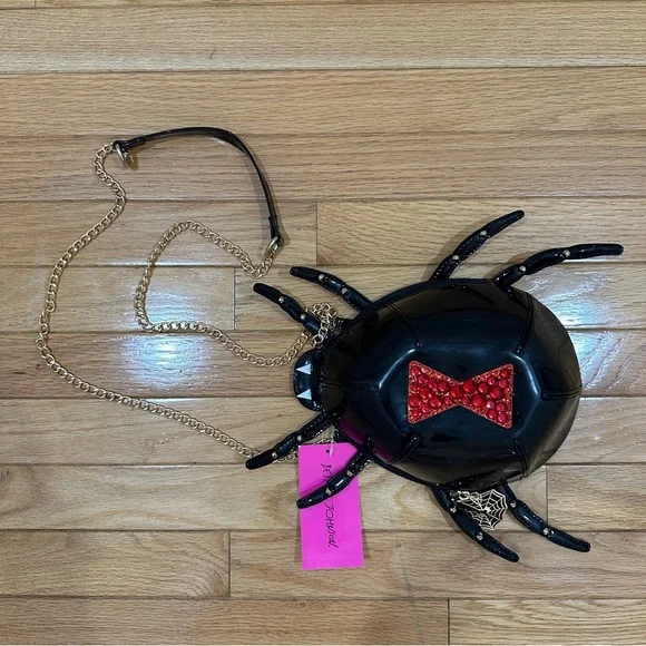 NWT Betsey Johnson Black Spider Shoulder Bag - Picture 3 of 10